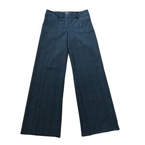 Cache Gray Plaid Wide Leg Trouser Dress Pants 6